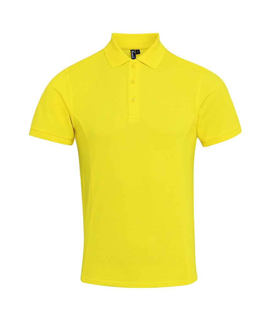 Premier Coolchecker Plus Pique Polo Shirt in Yellow by Premier — Custom branded clothing by Print Press, featuring premium embroidery produced in our specialist print lab in the UK.
