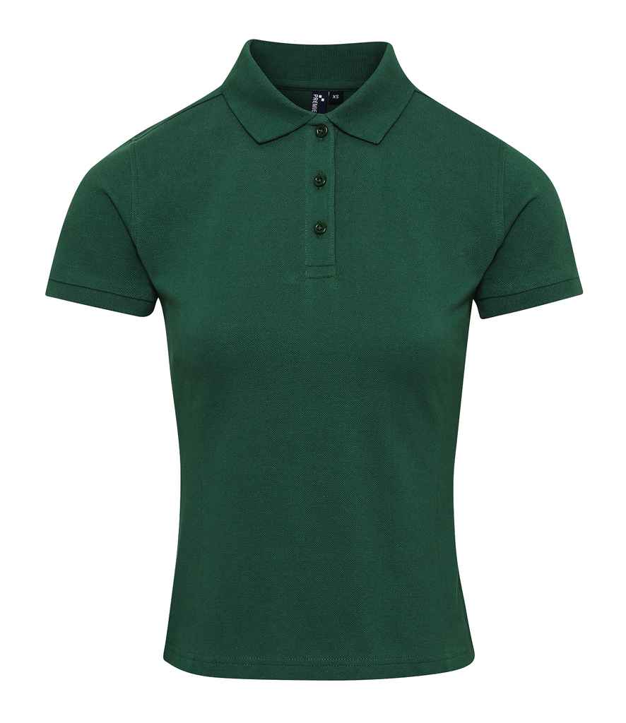Premier Ladies Coolchecker Plus Pique Polo Shirt in Bottle Green by Premier — Custom branded clothing by Print Press, featuring premium embroidery produced in our specialist print lab in the UK.