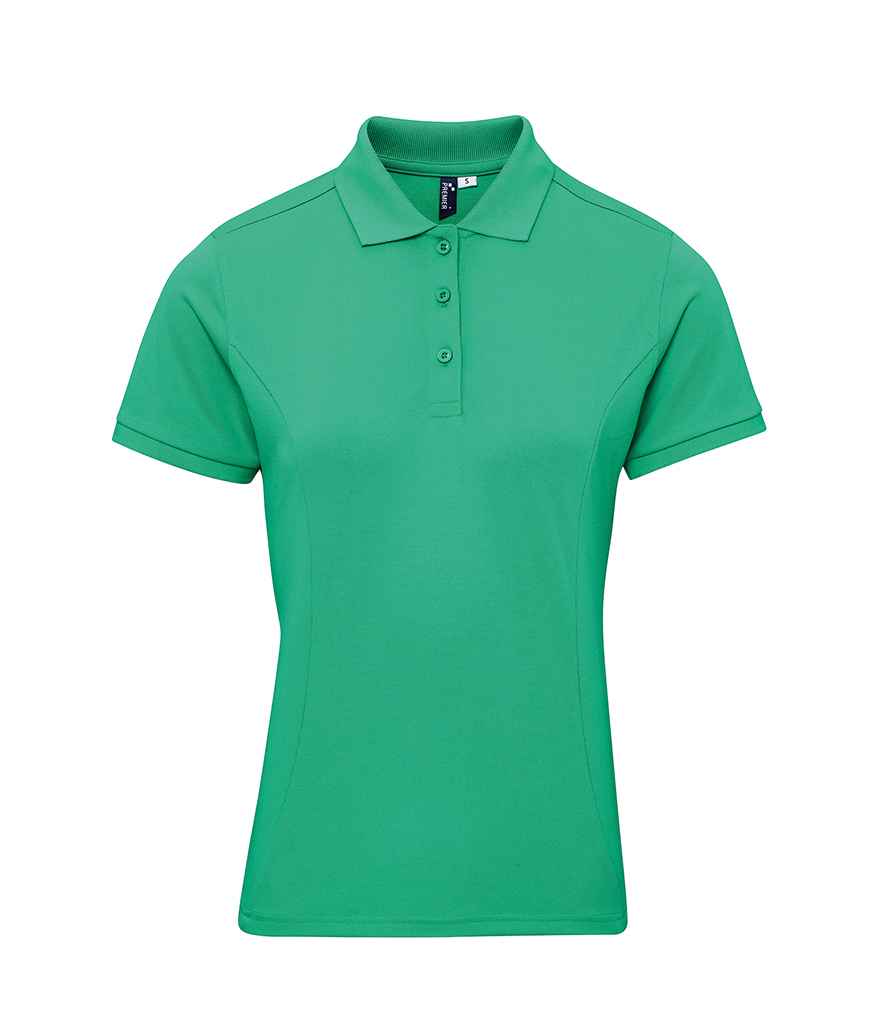 Premier Ladies Coolchecker Plus Pique Polo Shirt in Kelly by Premier — Custom branded clothing by Print Press, featuring premium embroidery produced in our specialist print lab in the UK.