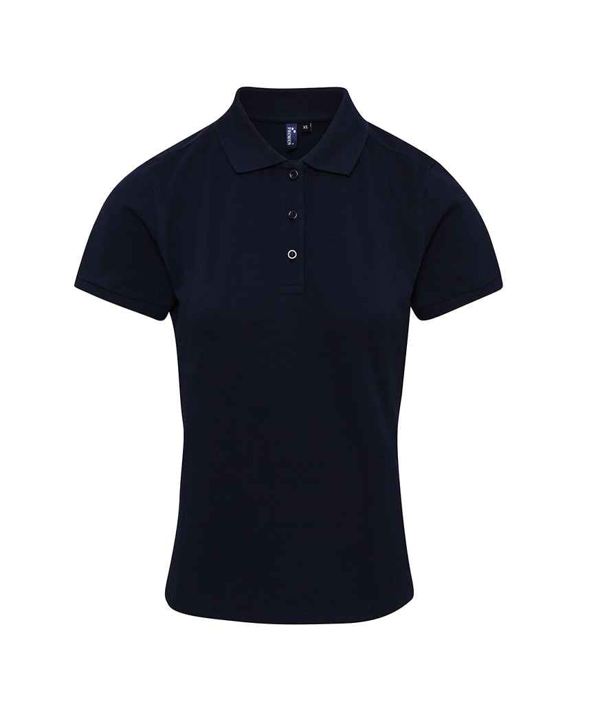 Premier Ladies Coolchecker Plus Pique Polo Shirt in Navy by Premier — Custom branded clothing by Print Press, featuring premium embroidery produced in our specialist print lab in the UK.