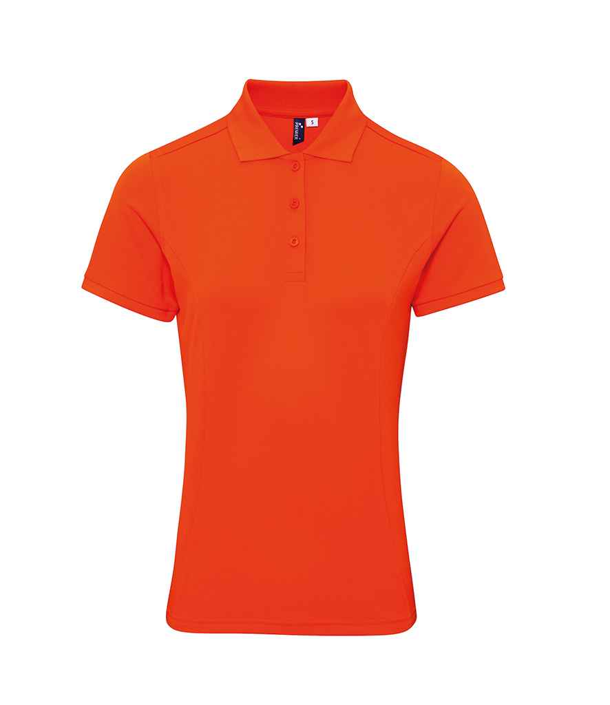 Premier Ladies Coolchecker Plus Pique Polo Shirt in Orange by Premier — Custom branded clothing by Print Press, featuring premium embroidery produced in our specialist print lab in the UK.