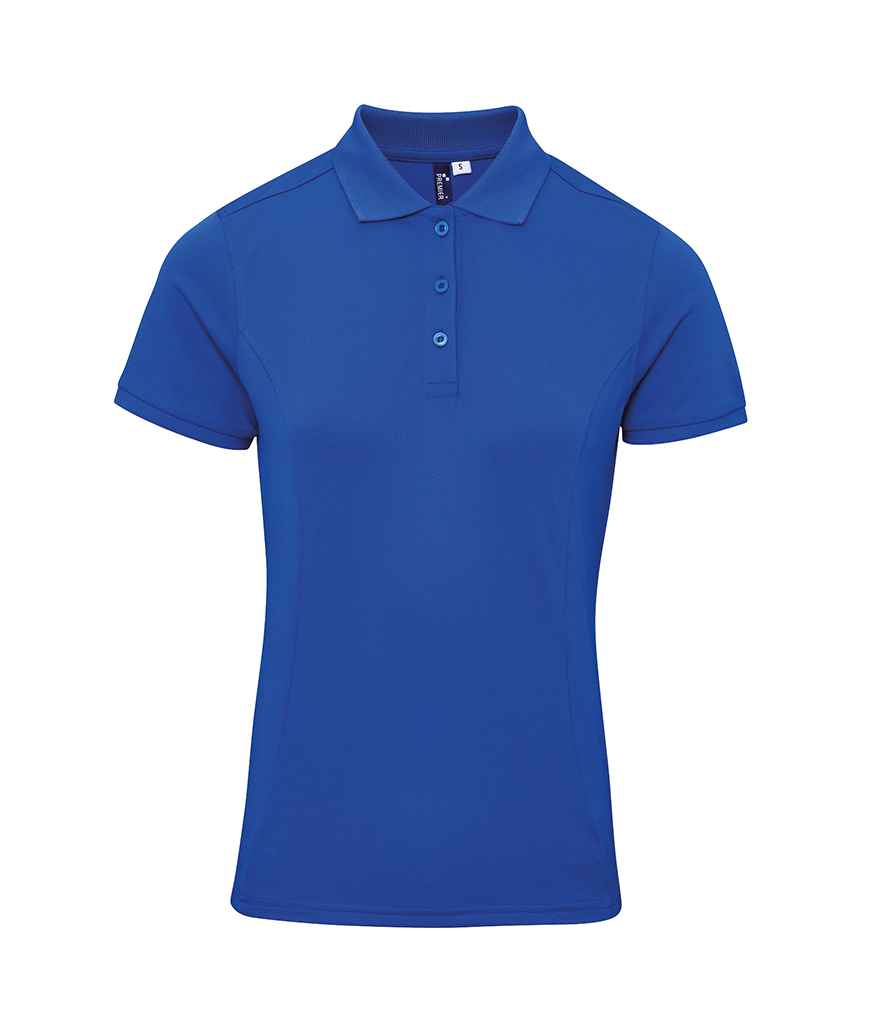 Premier Ladies Coolchecker Plus Pique Polo Shirt in Royal Blue by Premier — Custom branded clothing by Print Press, featuring premium embroidery produced in our specialist print lab in the UK.
