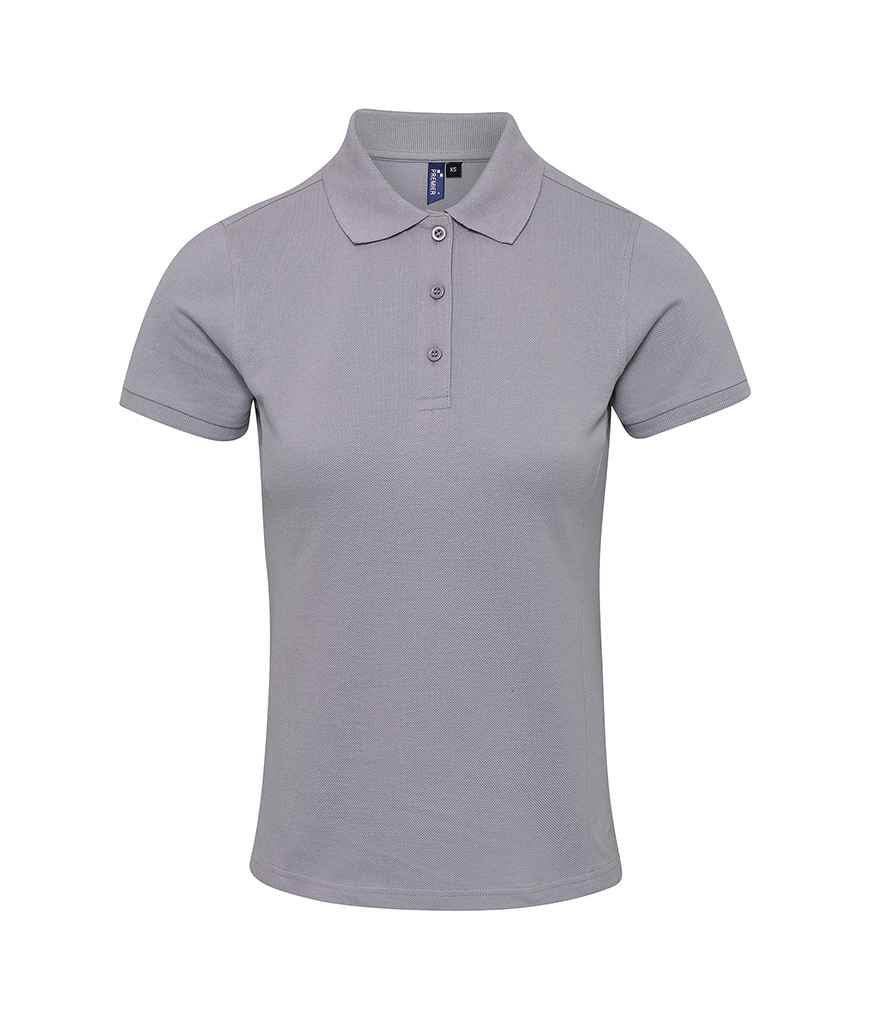 Premier Ladies Coolchecker Plus Pique Polo Shirt in Silver by Premier — Custom branded clothing by Print Press, featuring premium embroidery produced in our specialist print lab in the UK.