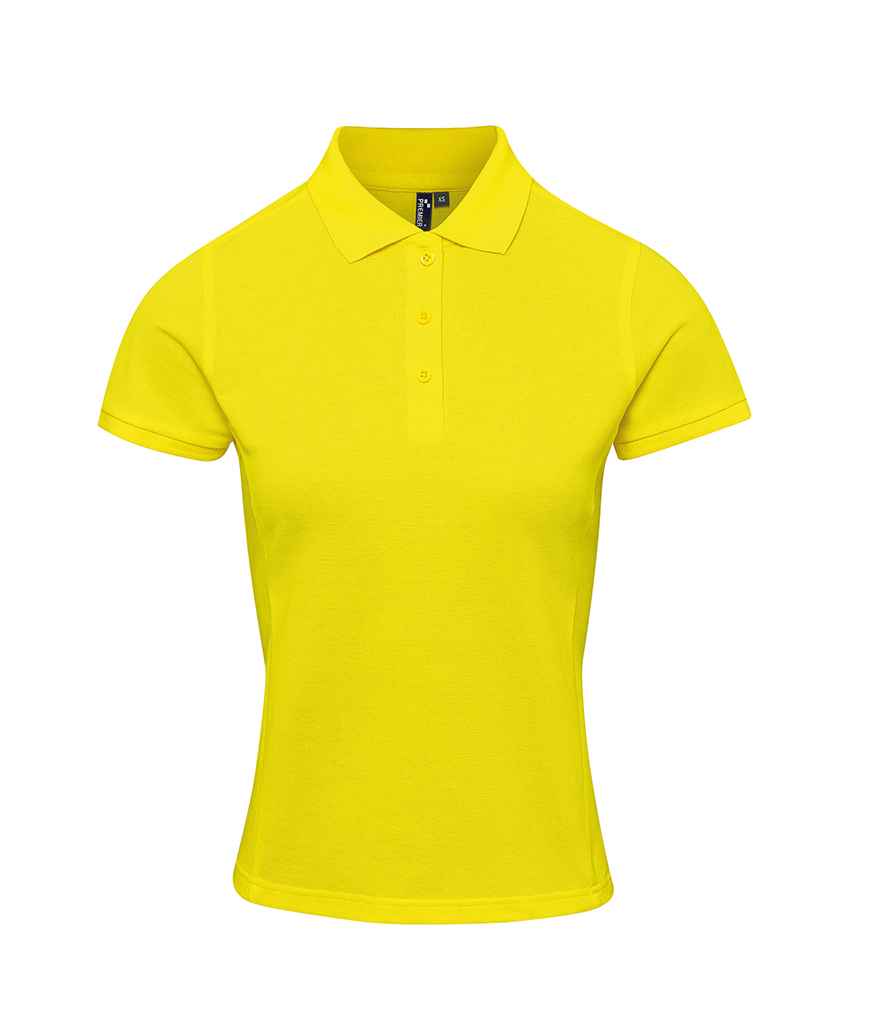 Premier Ladies Coolchecker Plus Pique Polo Shirt in Yellow by Premier — Custom branded clothing by Print Press, featuring premium embroidery produced in our specialist print lab in the UK.