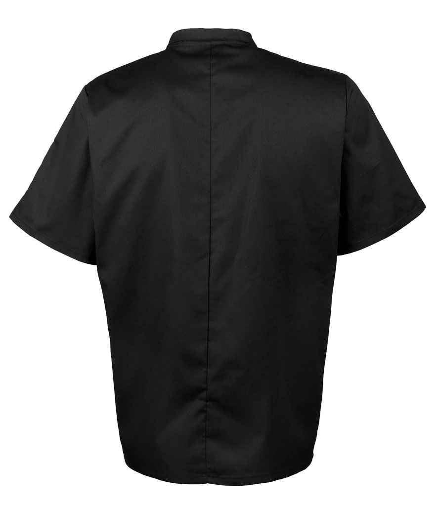 Premier Short Sleeve Chef's Jacket in by Premier — Custom branded clothing by Print Press, featuring premium embroidery produced in our specialist print lab in the UK.