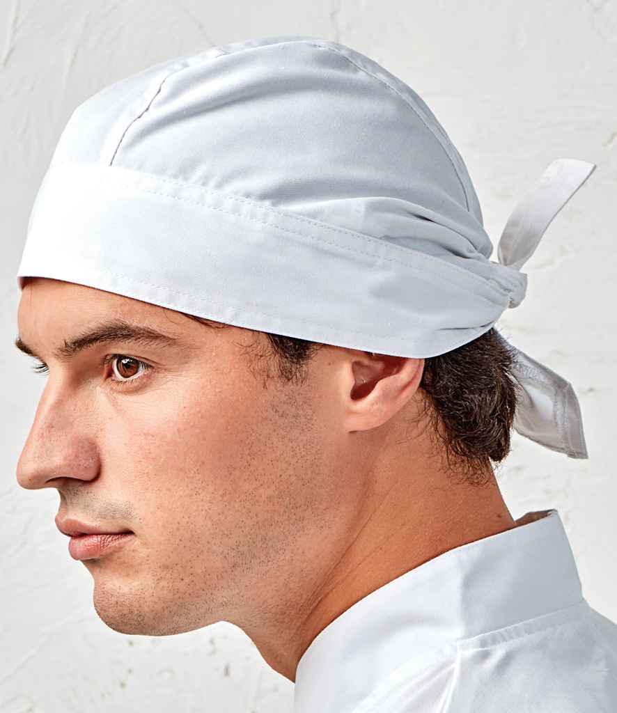 Premier Chef's Zandana in ONE White by Premier — Custom branded clothing by Print Press, featuring premium embroidery produced in our specialist print lab in the UK.