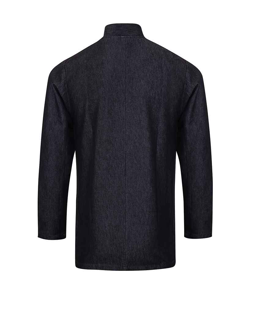 Premier Denim Chef's Jacket in by Premier — Custom branded clothing by Print Press, featuring premium embroidery produced in our specialist print lab in the UK.