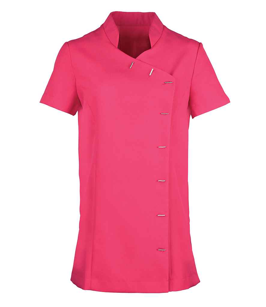 Premier Ladies Orchid Short Sleeve Tunic in Hot Pink by Premier — Custom branded clothing by Print Press, featuring premium embroidery produced in our specialist print lab in the UK.