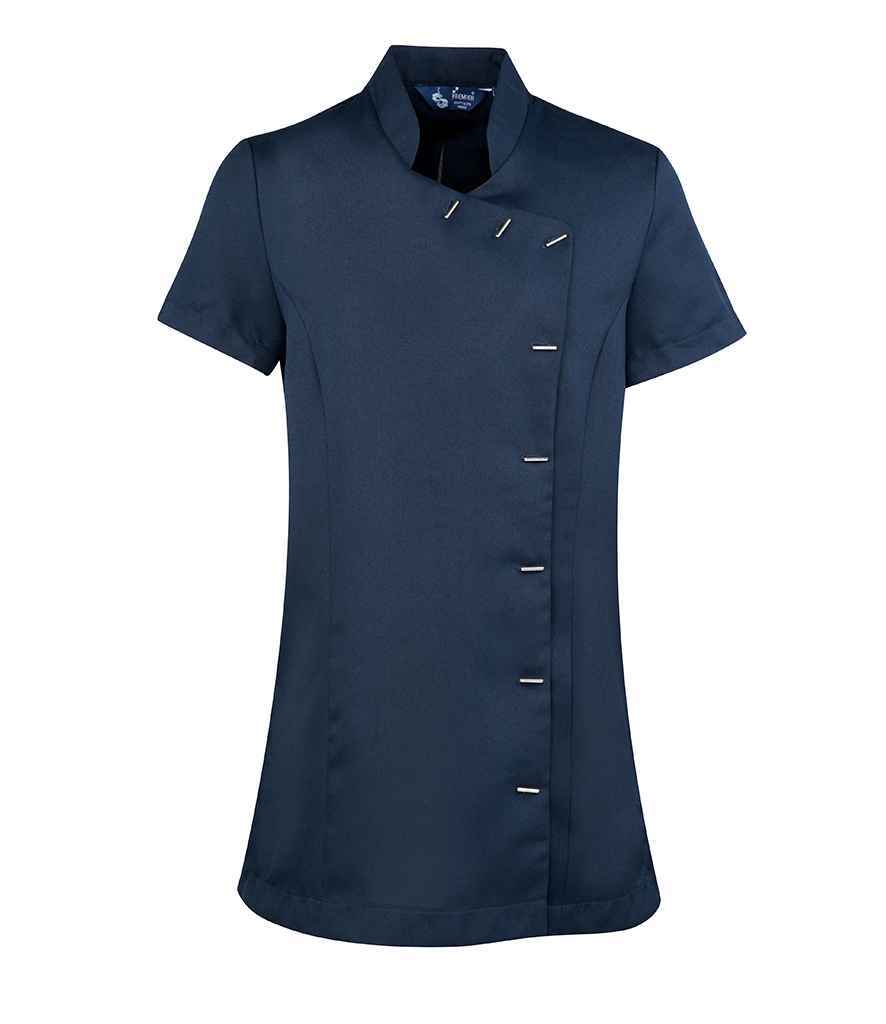 Premier Ladies Orchid Short Sleeve Tunic in Navy by Premier — Custom branded clothing by Print Press, featuring premium embroidery produced in our specialist print lab in the UK.