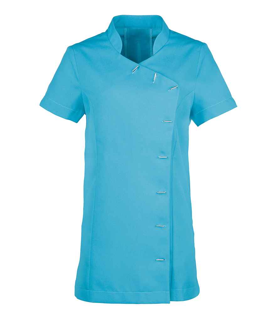 Premier Ladies Orchid Short Sleeve Tunic in Turquoise Blue by Premier — Custom branded clothing by Print Press, featuring premium embroidery produced in our specialist print lab in the UK.