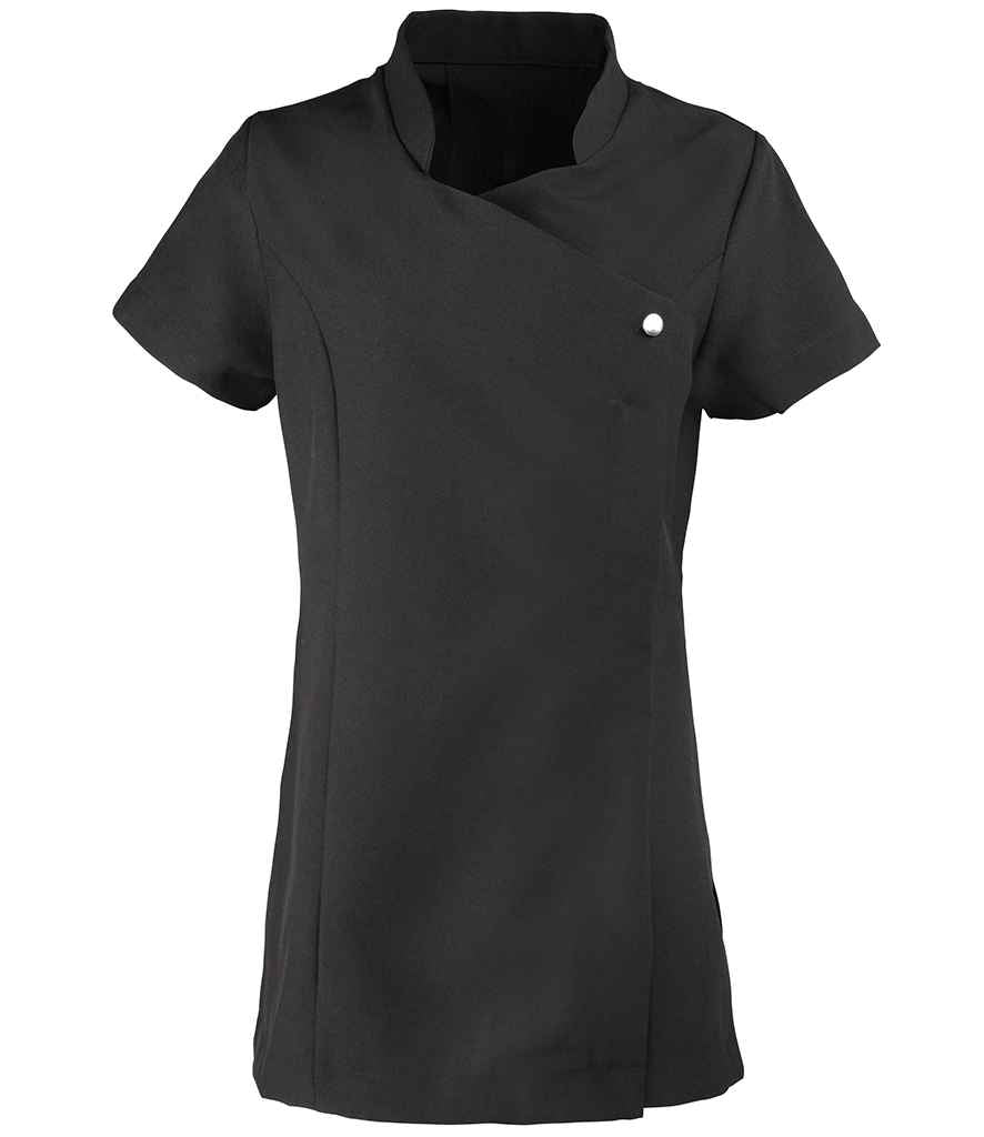 Premier Ladies Blossom Short Sleeve Tunic in by Premier — Custom branded clothing by Print Press, featuring premium embroidery produced in our specialist print lab in the UK.