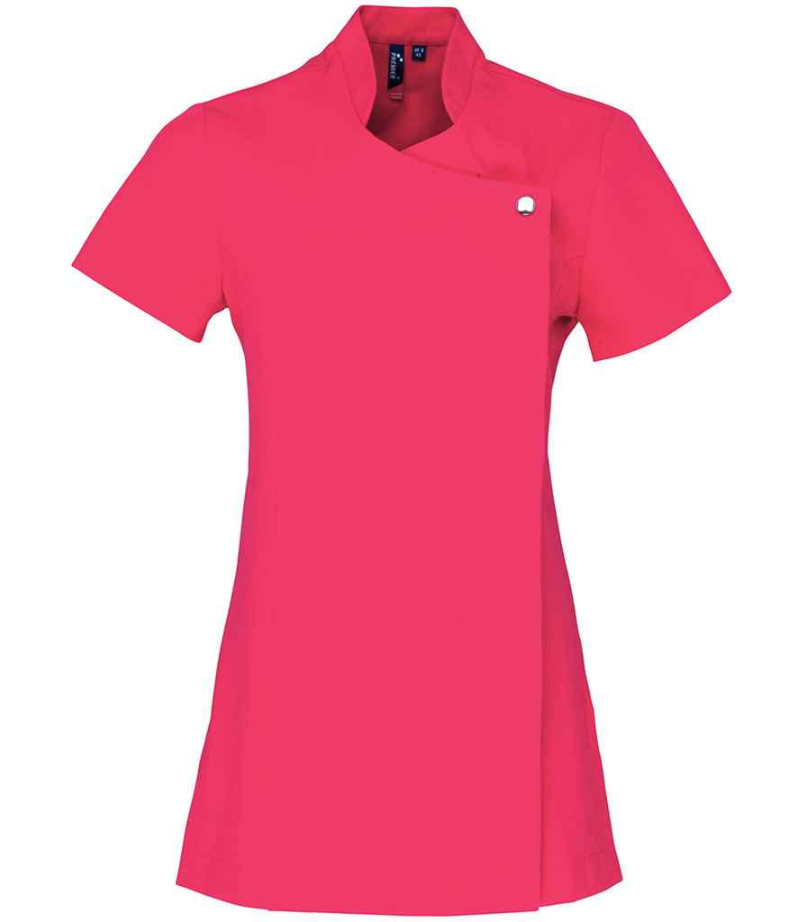Premier Ladies Blossom Short Sleeve Tunic in Hot Pink by Premier — Custom branded clothing by Print Press, featuring premium embroidery produced in our specialist print lab in the UK.