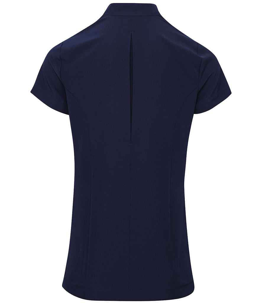 Premier Ladies Blossom Short Sleeve Tunic in by Premier — Custom branded clothing by Print Press, featuring premium embroidery produced in our specialist print lab in the UK.