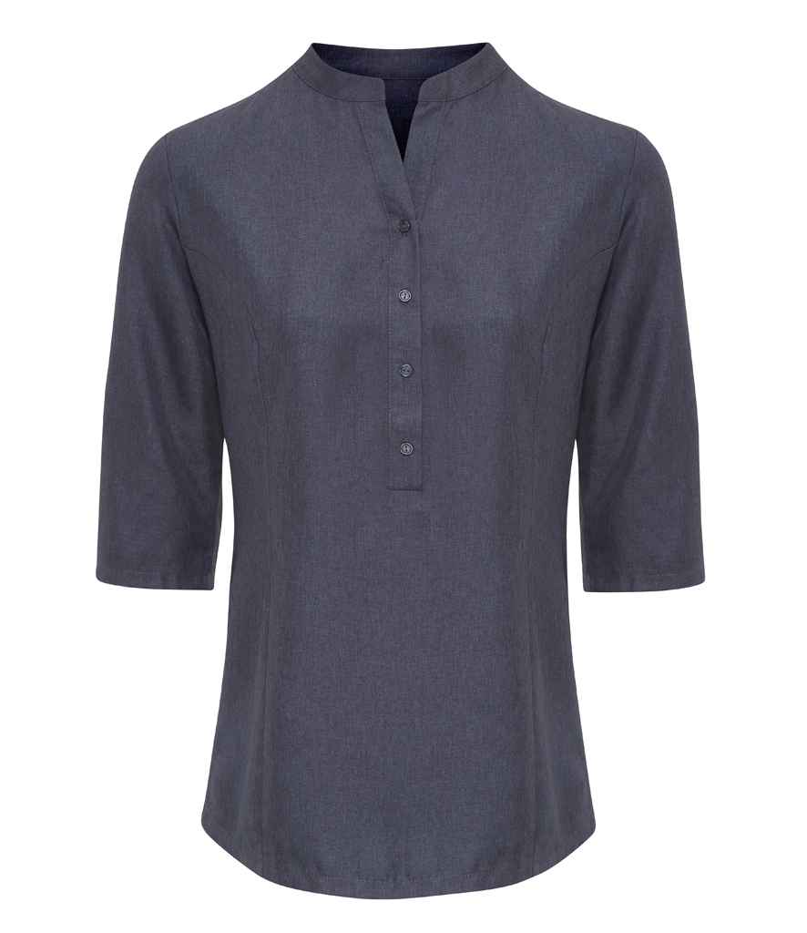 Premier Ladies Verbena Tunic in Heather Black by Premier — Custom branded clothing by Print Press, featuring premium embroidery produced in our specialist print lab in the UK.