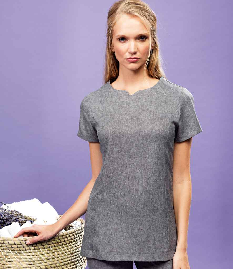 Premier Ladies Viola Tunic in Heather Grey by Premier — Custom branded clothing by Print Press, featuring premium embroidery produced in our specialist print lab in the UK.
