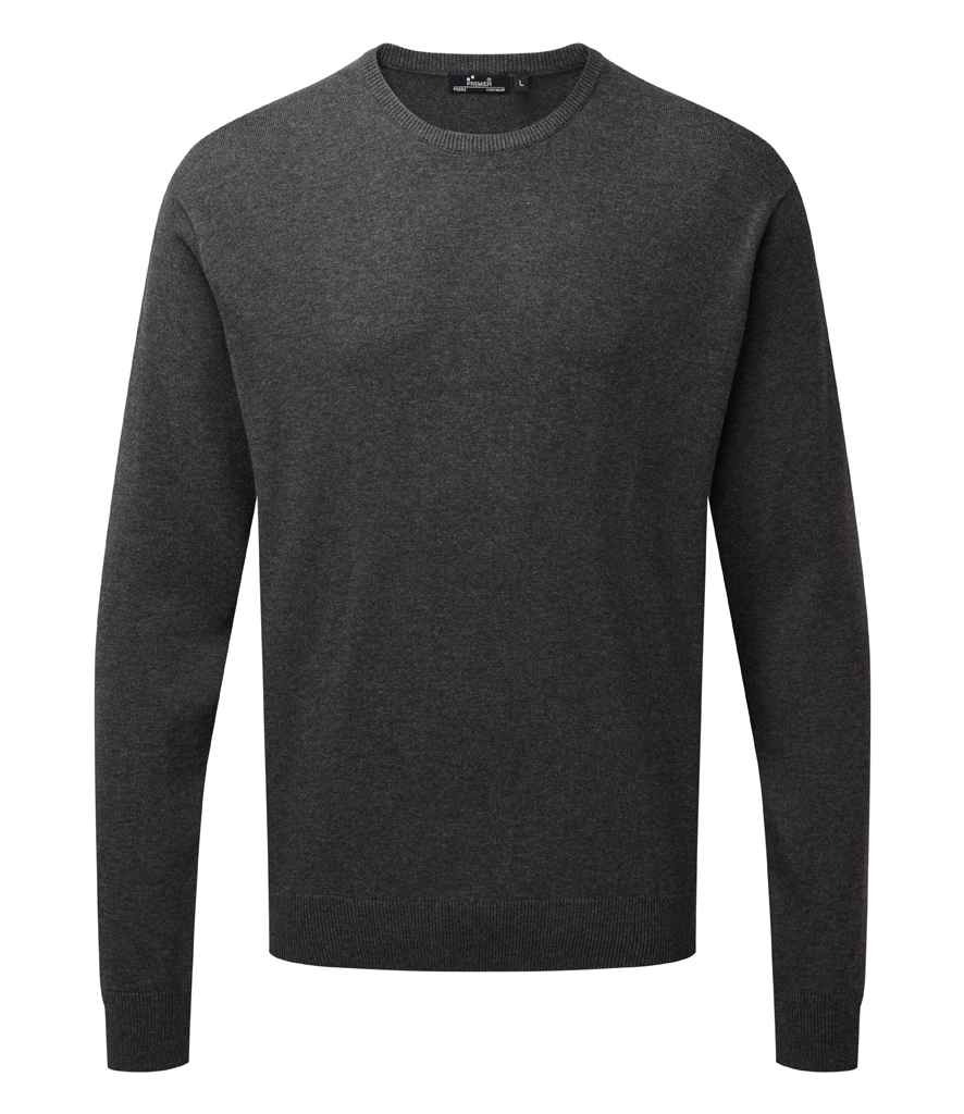 Premier Cotton Rich Crew Neck Sweater in by Premier — Custom branded clothing by Print Press, featuring premium embroidery produced in our specialist print lab in the UK.