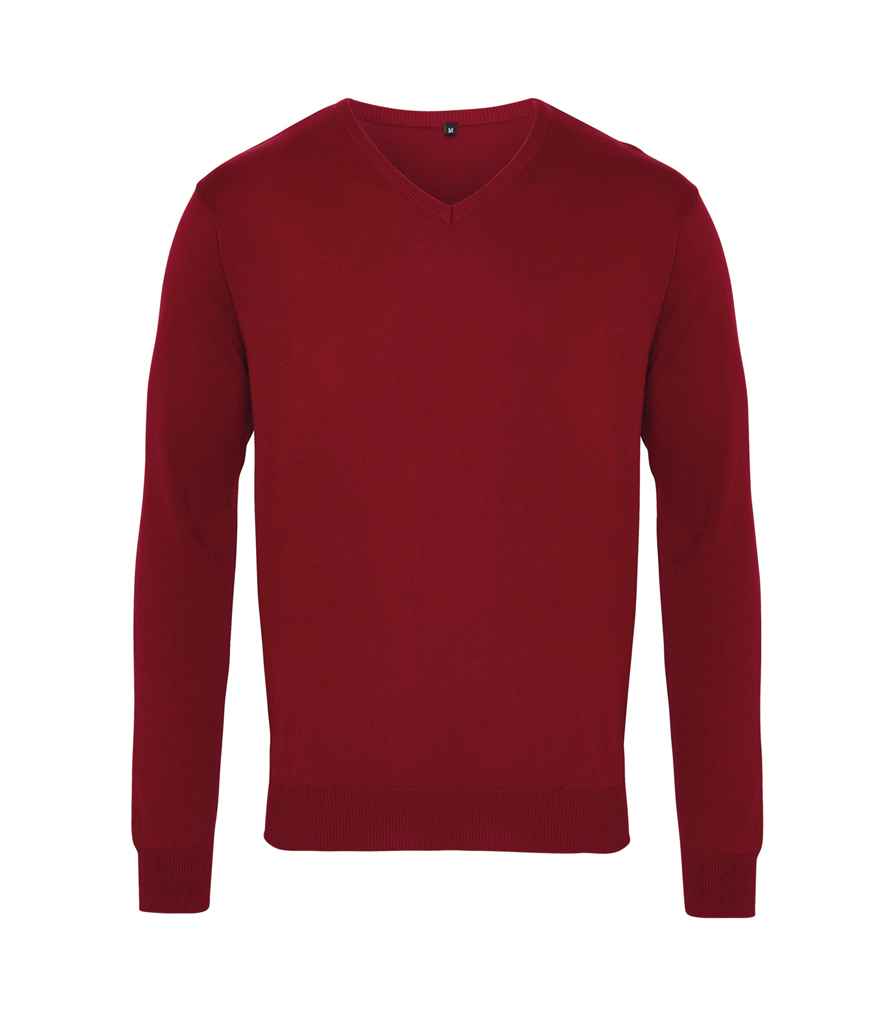 Premier Knitted Cotton Acrylic V Neck Sweater in by Premier — Custom branded clothing by Print Press, featuring premium embroidery produced in our specialist print lab in the UK.