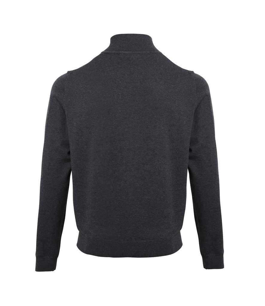 Premier Zip Neck Sweater in by Premier — Custom branded clothing by Print Press, featuring premium embroidery produced in our specialist print lab in the UK.