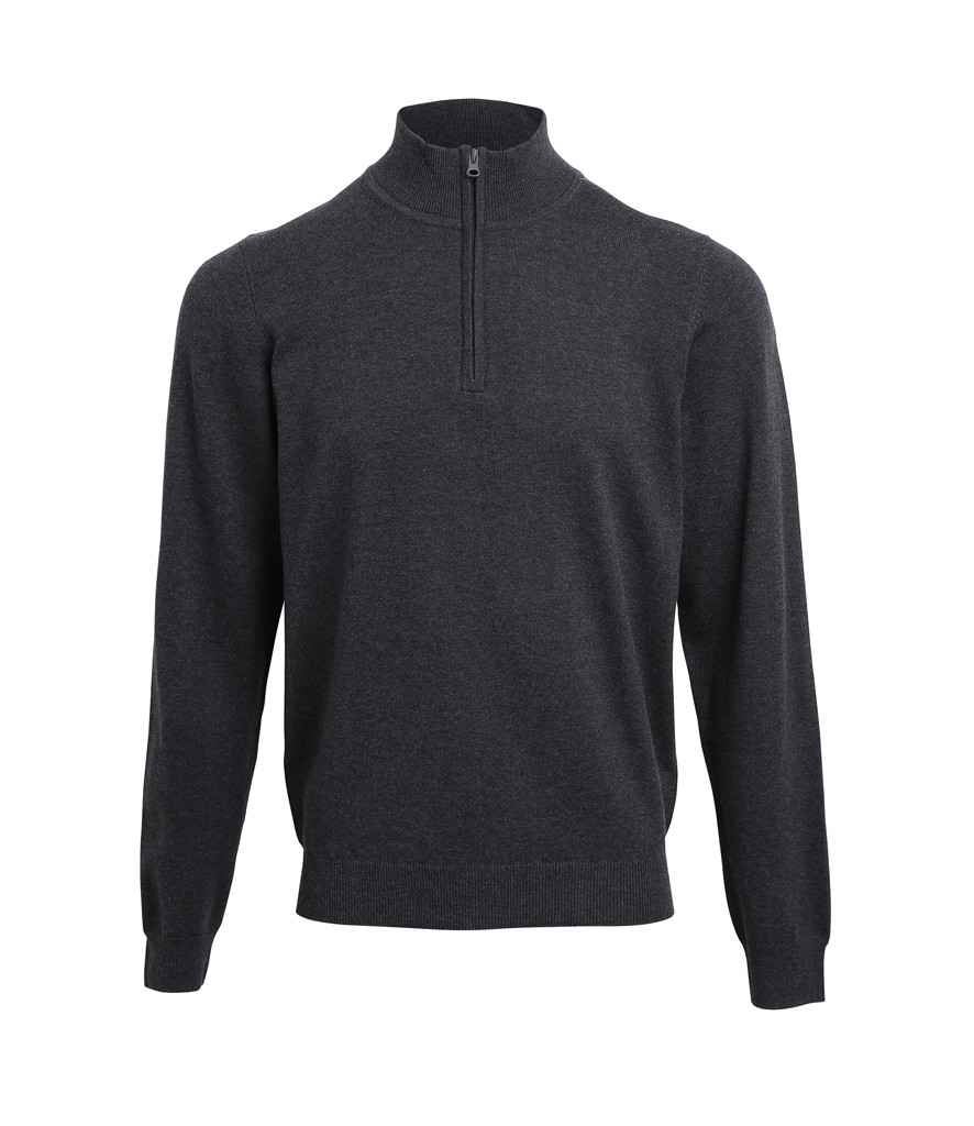 Premier Zip Neck Sweater in Charcoal by Premier — Custom branded clothing by Print Press, featuring premium embroidery produced in our specialist print lab in the UK.
