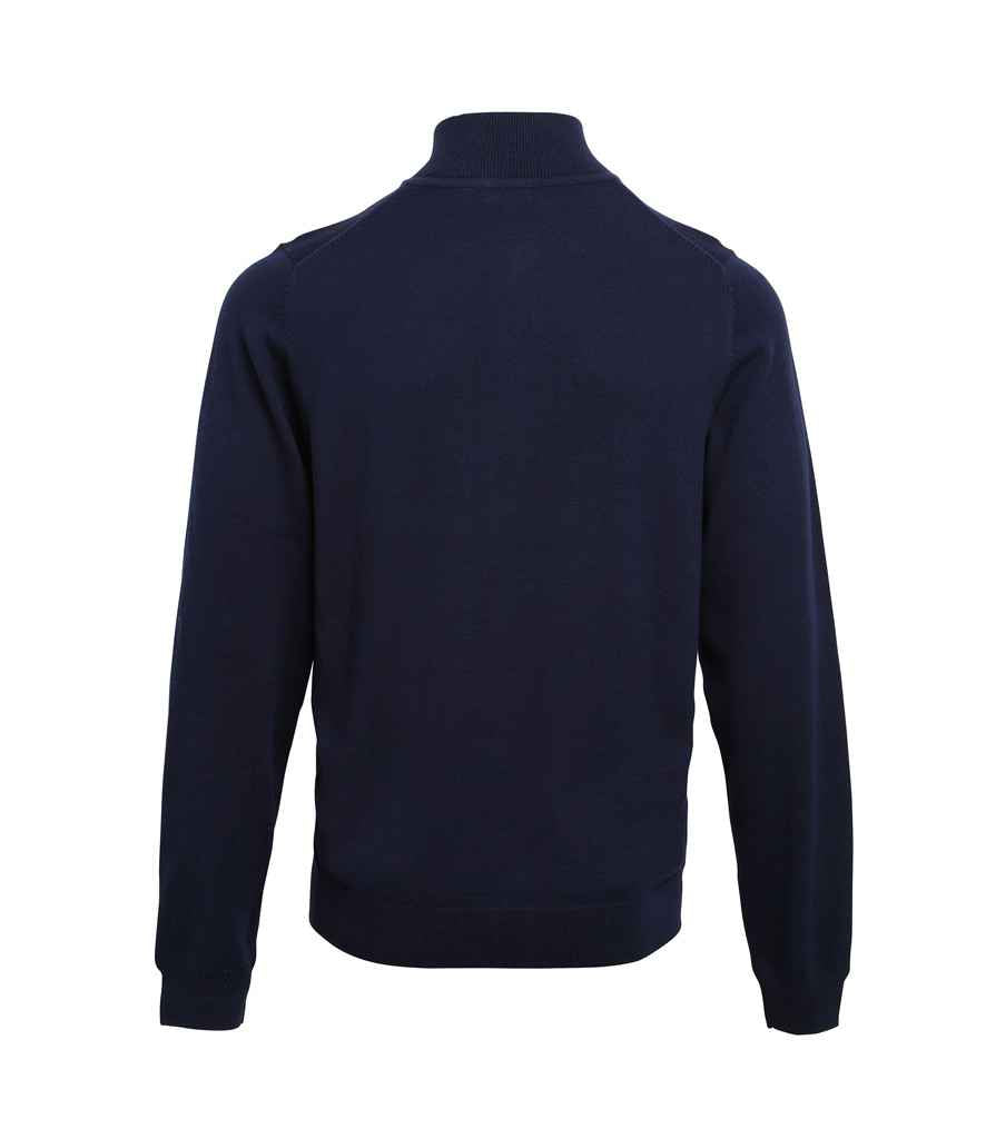 Premier Zip Neck Sweater in by Premier — Custom branded clothing by Print Press, featuring premium embroidery produced in our specialist print lab in the UK.