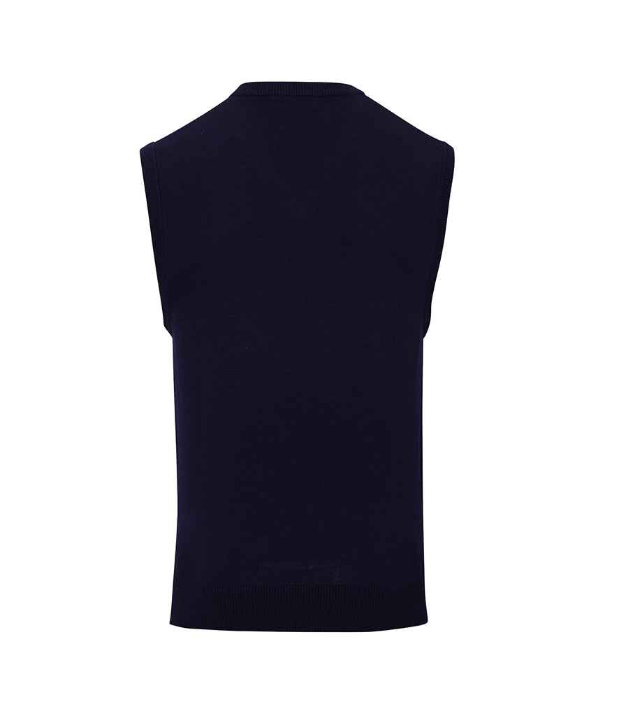 Premier Sleeveless Cotton Acrylic V Neck Sweater in by Premier — Custom branded clothing by Print Press, featuring premium embroidery produced in our specialist print lab in the UK.