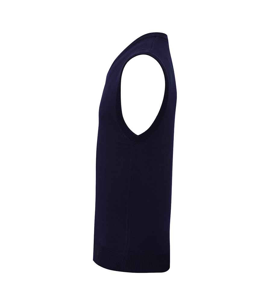 Premier Sleeveless Cotton Acrylic V Neck Sweater in by Premier — Custom branded clothing by Print Press, featuring premium embroidery produced in our specialist print lab in the UK.