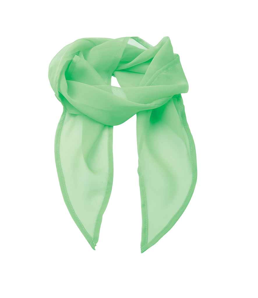 Premier 'Colours' Chiffon Scarf in ONE Apple Green by Premier — Custom branded clothing by Print Press, featuring premium embroidery produced in our specialist print lab in the UK.
