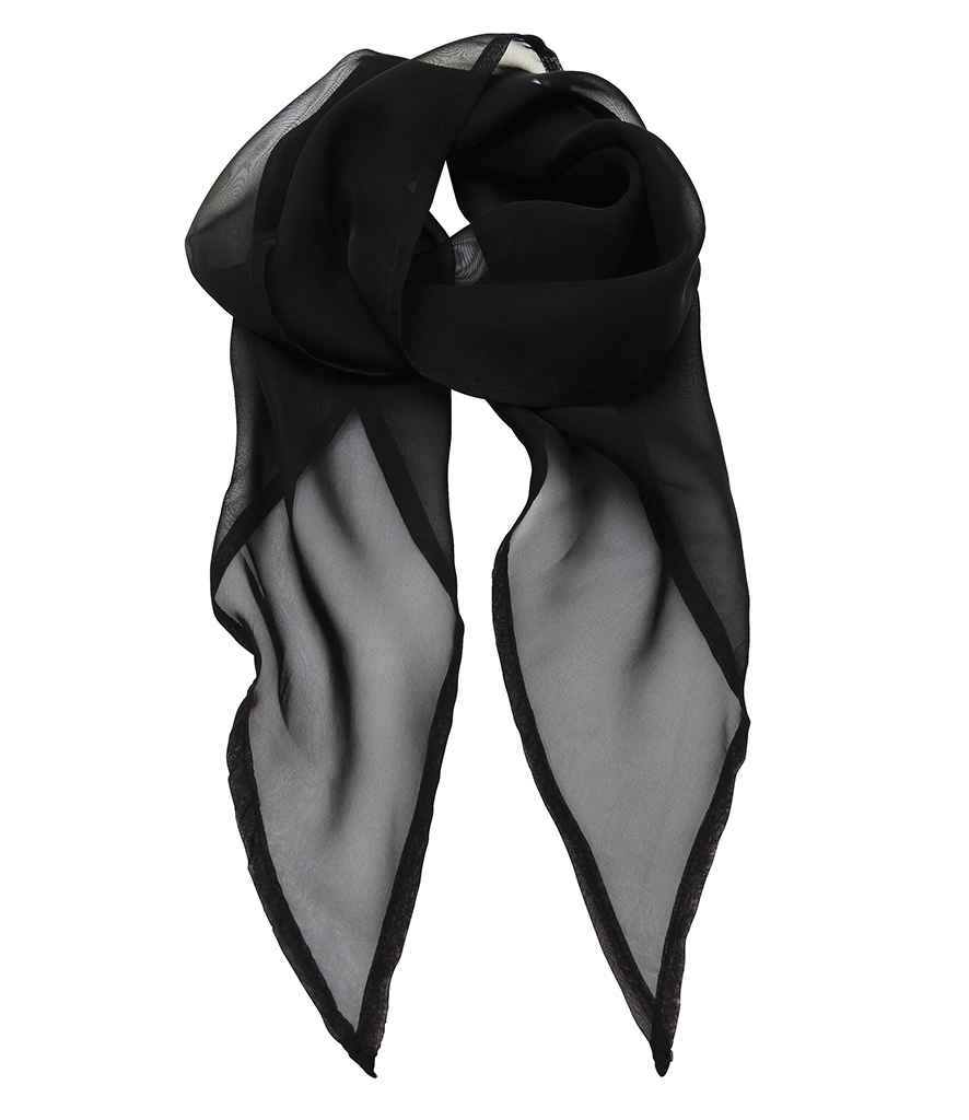 Premier 'Colours' Chiffon Scarf in ONE Black by Premier — Custom branded clothing by Print Press, featuring premium embroidery produced in our specialist print lab in the UK.