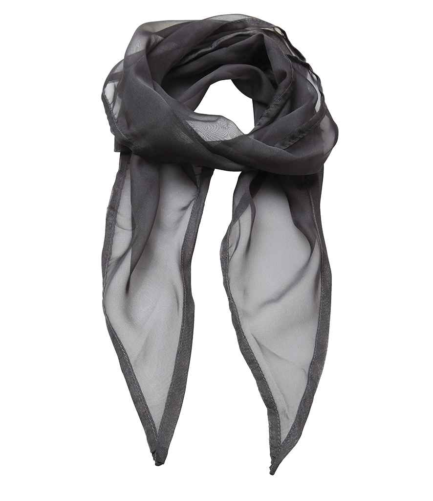 Premier 'Colours' Chiffon Scarf in ONE Dark Grey by Premier — Custom branded clothing by Print Press, featuring premium embroidery produced in our specialist print lab in the UK.