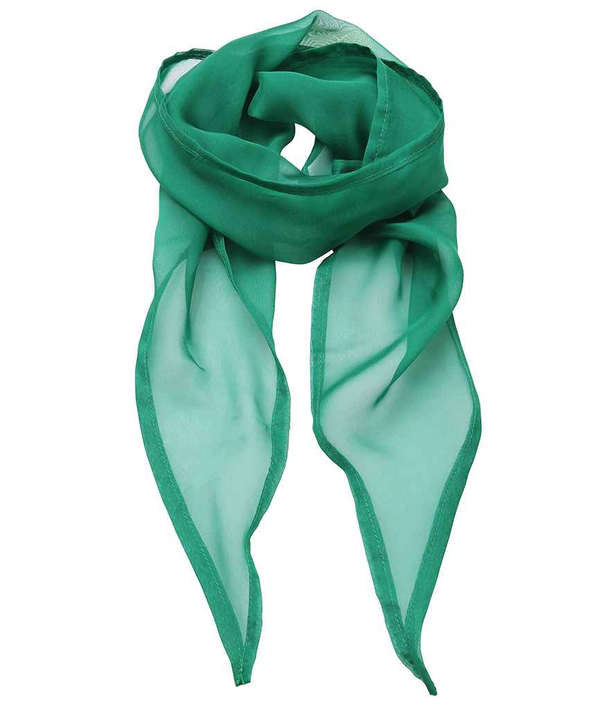 Premier 'Colours' Chiffon Scarf in ONE Emerald by Premier — Custom branded clothing by Print Press, featuring premium embroidery produced in our specialist print lab in the UK.