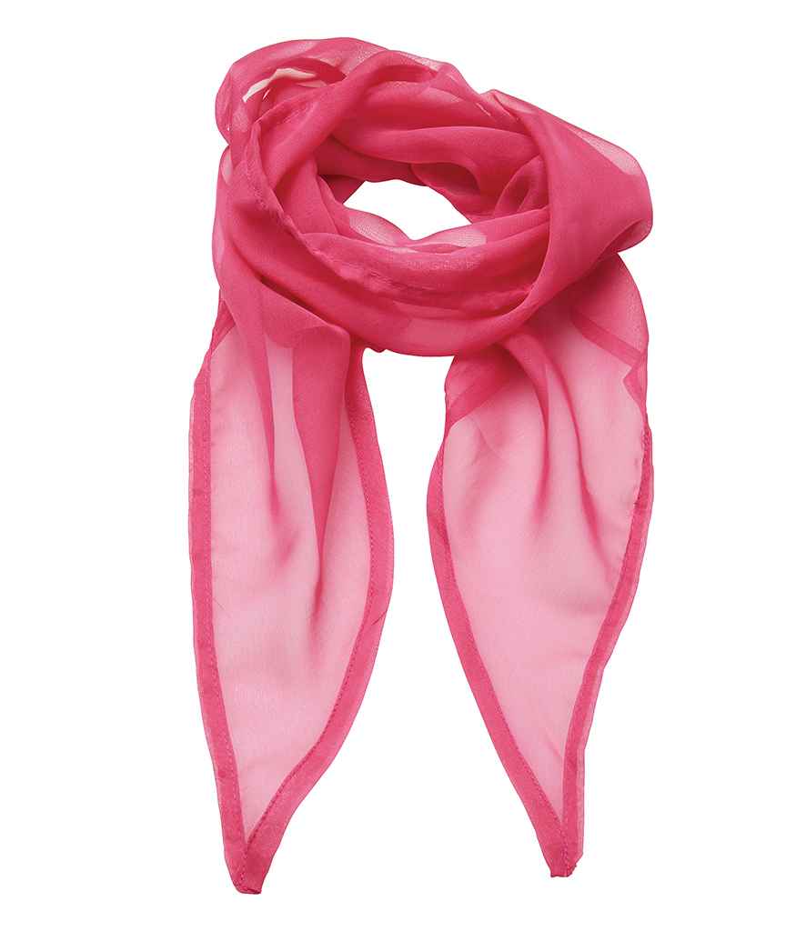 Premier 'Colours' Chiffon Scarf in ONE Fuchsia by Premier — Custom branded clothing by Print Press, featuring premium embroidery produced in our specialist print lab in the UK.