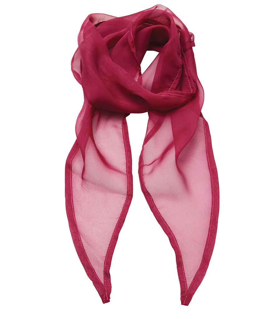 Premier 'Colours' Chiffon Scarf in ONE Hot Pink by Premier — Custom branded clothing by Print Press, featuring premium embroidery produced in our specialist print lab in the UK.
