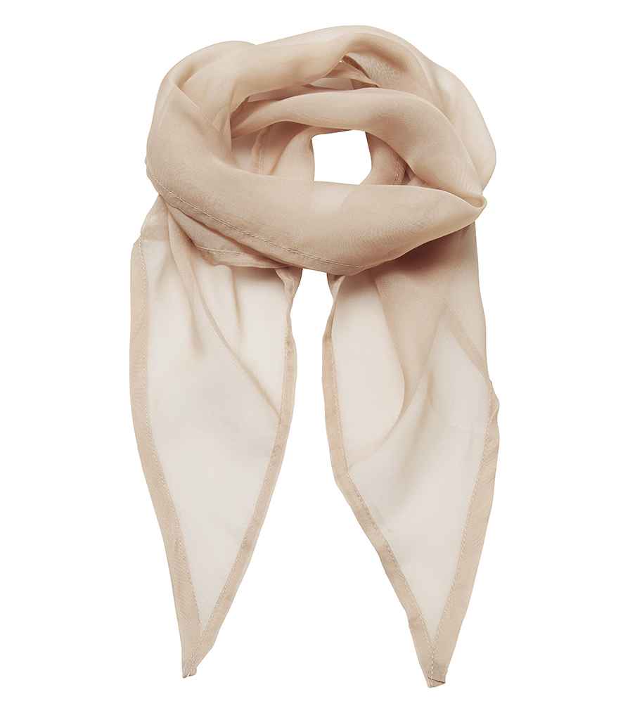 Premier 'Colours' Chiffon Scarf in ONE Natural by Premier — Custom branded clothing by Print Press, featuring premium embroidery produced in our specialist print lab in the UK.