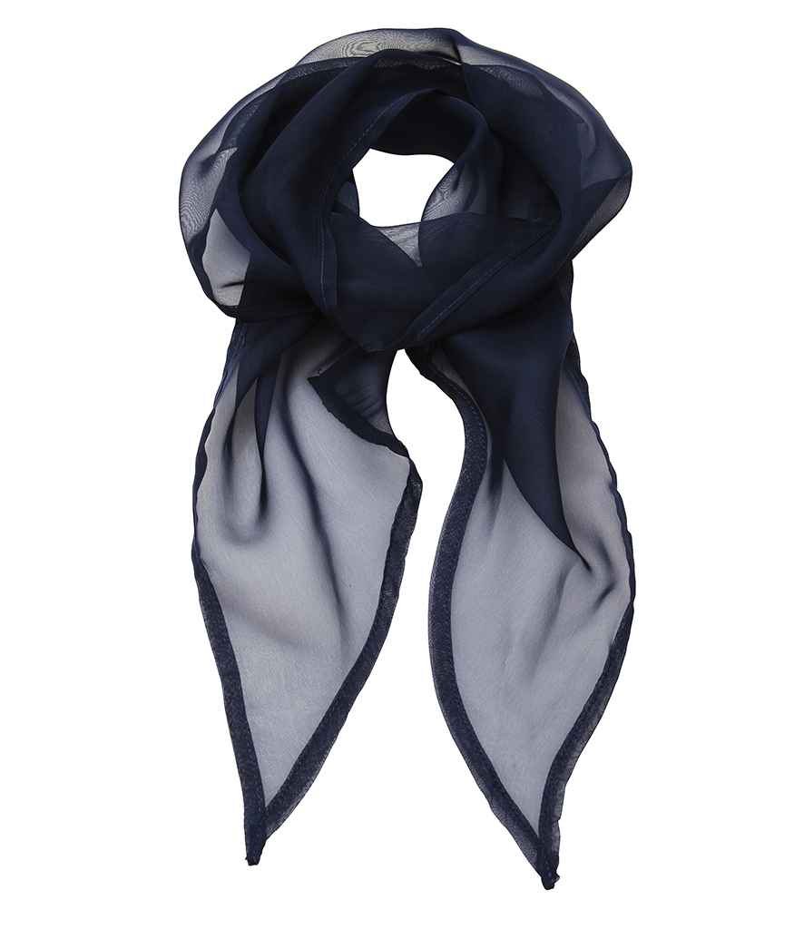 Premier 'Colours' Chiffon Scarf in ONE Navy by Premier — Custom branded clothing by Print Press, featuring premium embroidery produced in our specialist print lab in the UK.