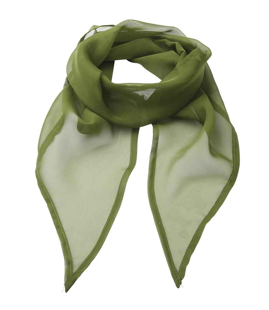 Premier 'Colours' Chiffon Scarf in ONE Oasis Green by Premier — Custom branded clothing by Print Press, featuring premium embroidery produced in our specialist print lab in the UK.