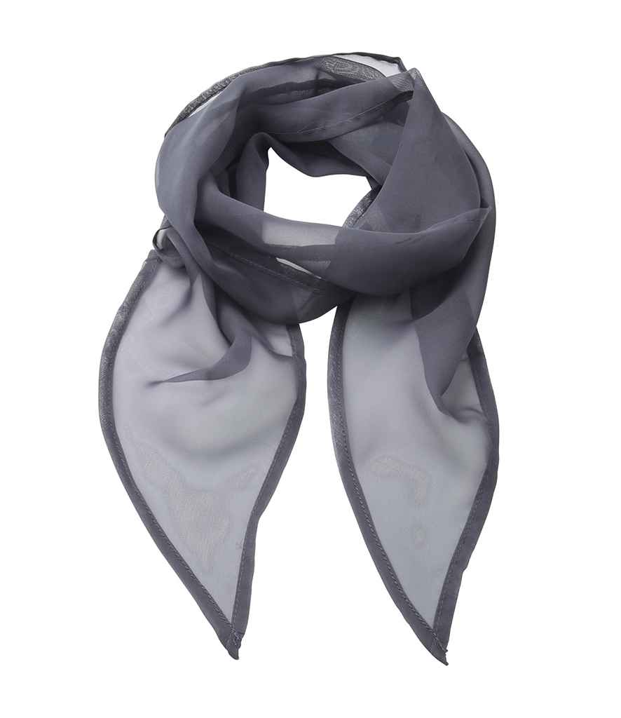 Premier 'Colours' Chiffon Scarf in ONE Steel by Premier — Custom branded clothing by Print Press, featuring premium embroidery produced in our specialist print lab in the UK.