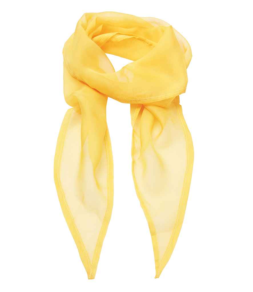 Premier 'Colours' Chiffon Scarf in ONE Sunflower by Premier — Custom branded clothing by Print Press, featuring premium embroidery produced in our specialist print lab in the UK.