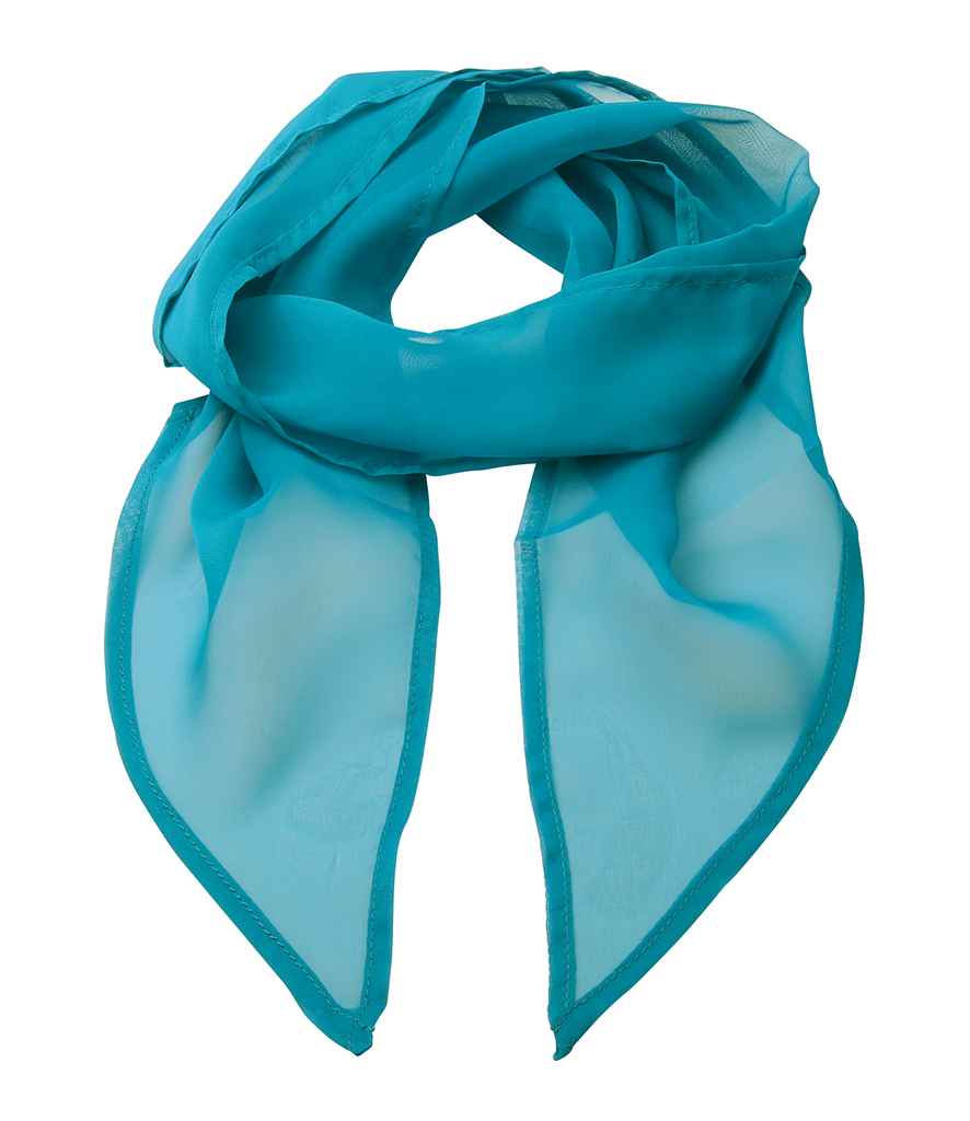 Premier 'Colours' Chiffon Scarf in ONE Teal by Premier — Custom branded clothing by Print Press, featuring premium embroidery produced in our specialist print lab in the UK.