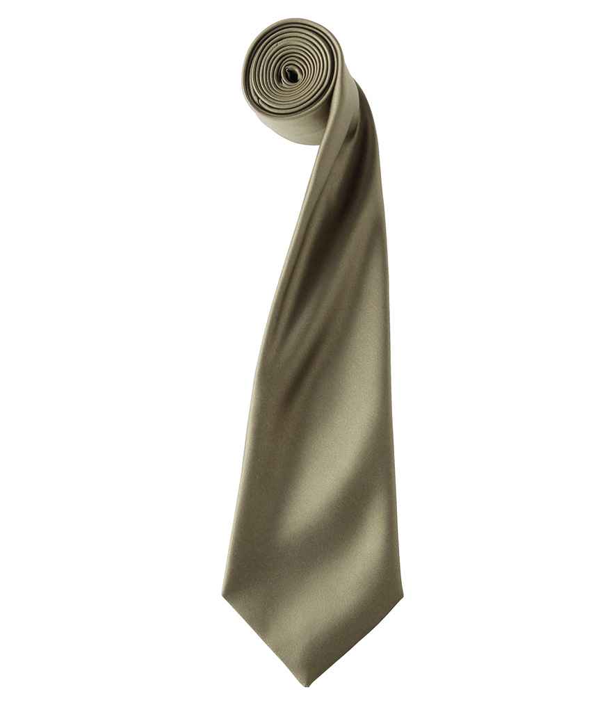 Premier 'Colours' Satin Tie in ONE Sage by Premier — Custom branded clothing by Print Press, featuring premium embroidery produced in our specialist print lab in the UK.