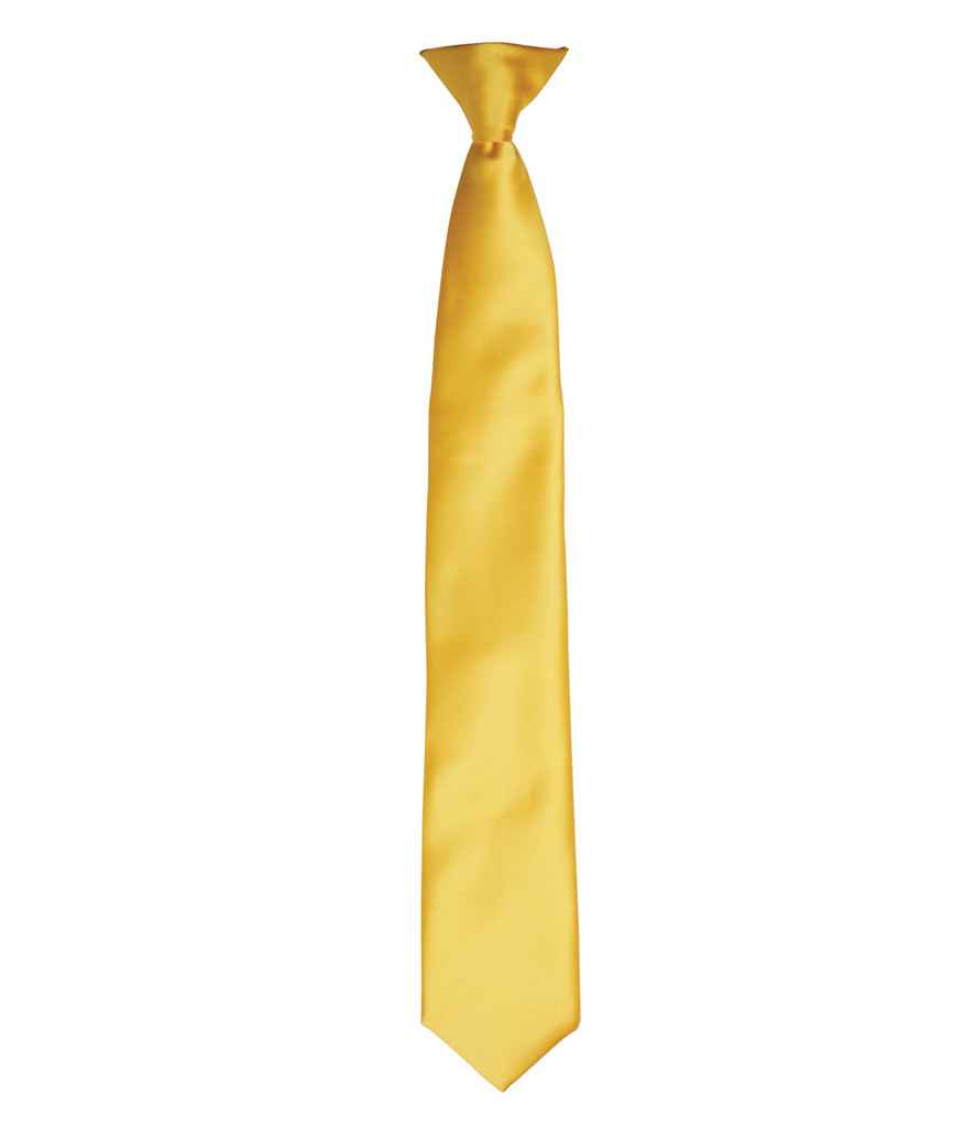 Premier 'Colours' Satin Clip Tie in ONE Sunflower by Premier — Custom branded clothing by Print Press, featuring premium embroidery produced in our specialist print lab in the UK.