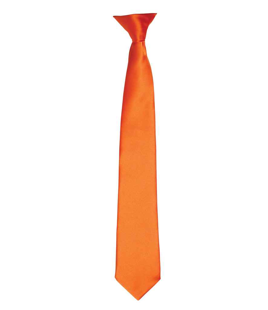 Premier 'Colours' Satin Clip Tie in ONE Terracotta by Premier — Custom branded clothing by Print Press, featuring premium embroidery produced in our specialist print lab in the UK.
