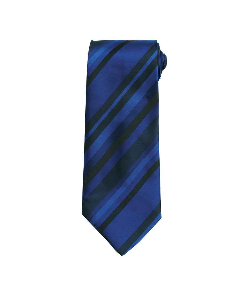 Premier Multi Stripe Tie in ONE Blue by Premier — Custom branded clothing by Print Press, featuring premium embroidery produced in our specialist print lab in the UK.