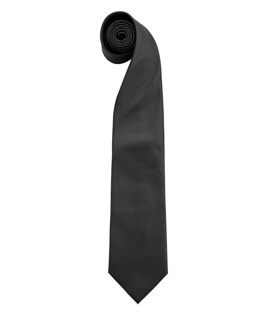 Premier 'Colours' Fashion Tie in ONE Black by Premier — Custom branded clothing by Print Press, featuring premium embroidery produced in our specialist print lab in the UK.