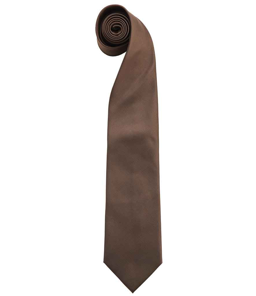 Premier 'Colours' Fashion Tie in ONE Brown by Premier — Custom branded clothing by Print Press, featuring premium embroidery produced in our specialist print lab in the UK.