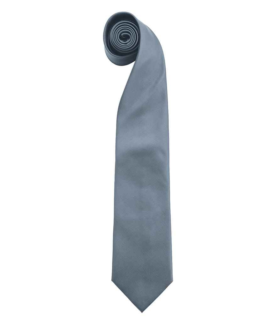 Premier 'Colours' Fashion Tie in ONE Grey by Premier — Custom branded clothing by Print Press, featuring premium embroidery produced in our specialist print lab in the UK.