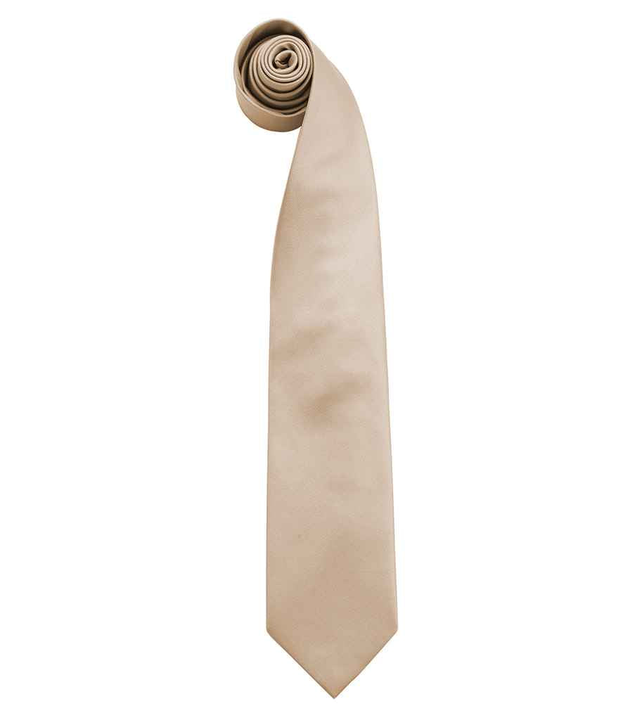 Premier 'Colours' Fashion Tie in ONE Khaki by Premier — Custom branded clothing by Print Press, featuring premium embroidery produced in our specialist print lab in the UK.