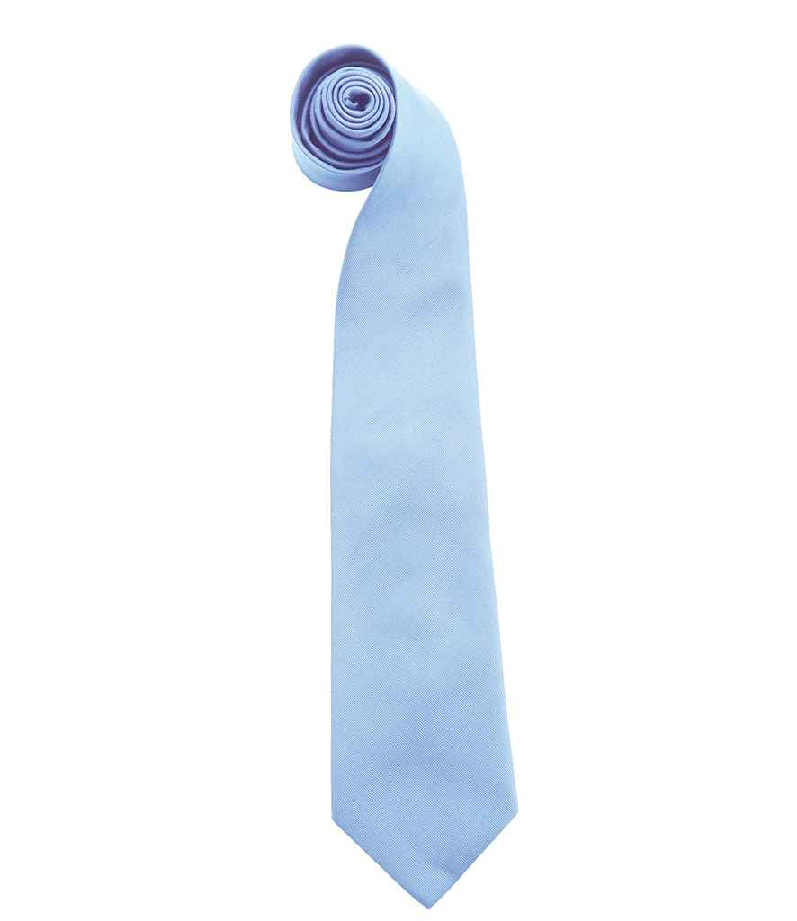 Premier 'Colours' Fashion Tie in ONE Mid Blue by Premier — Custom branded clothing by Print Press, featuring premium embroidery produced in our specialist print lab in the UK.