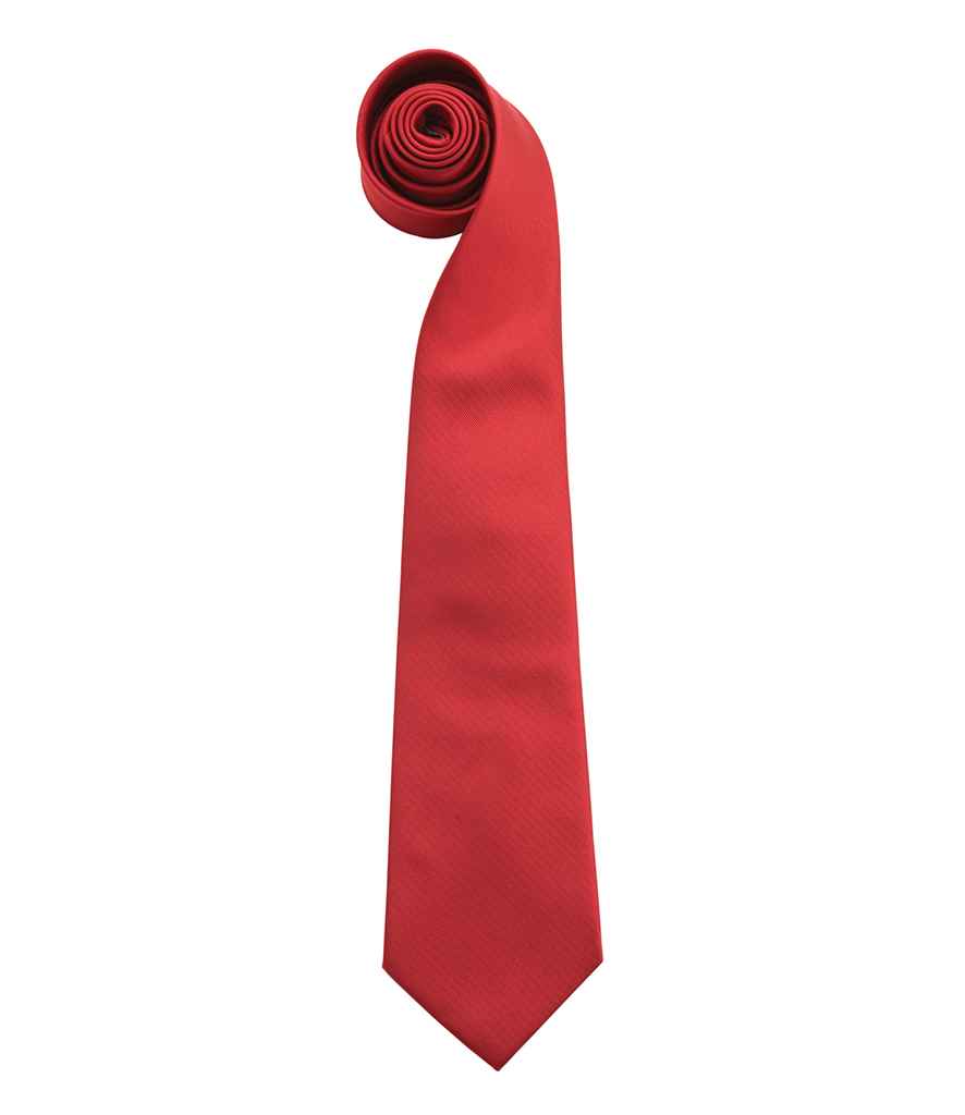 Premier 'Colours' Fashion Tie in ONE Red by Premier — Custom branded clothing by Print Press, featuring premium embroidery produced in our specialist print lab in the UK.