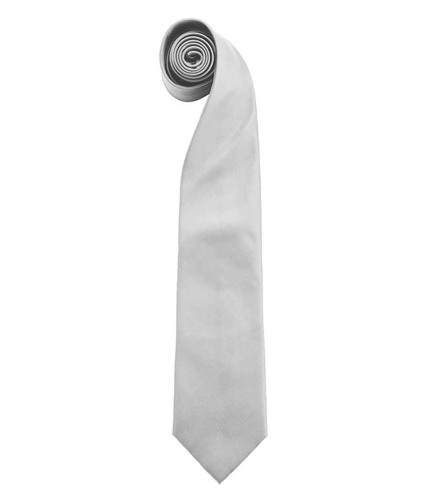 Premier 'Colours' Fashion Tie in ONE Silver by Premier — Custom branded clothing by Print Press, featuring premium embroidery produced in our specialist print lab in the UK.