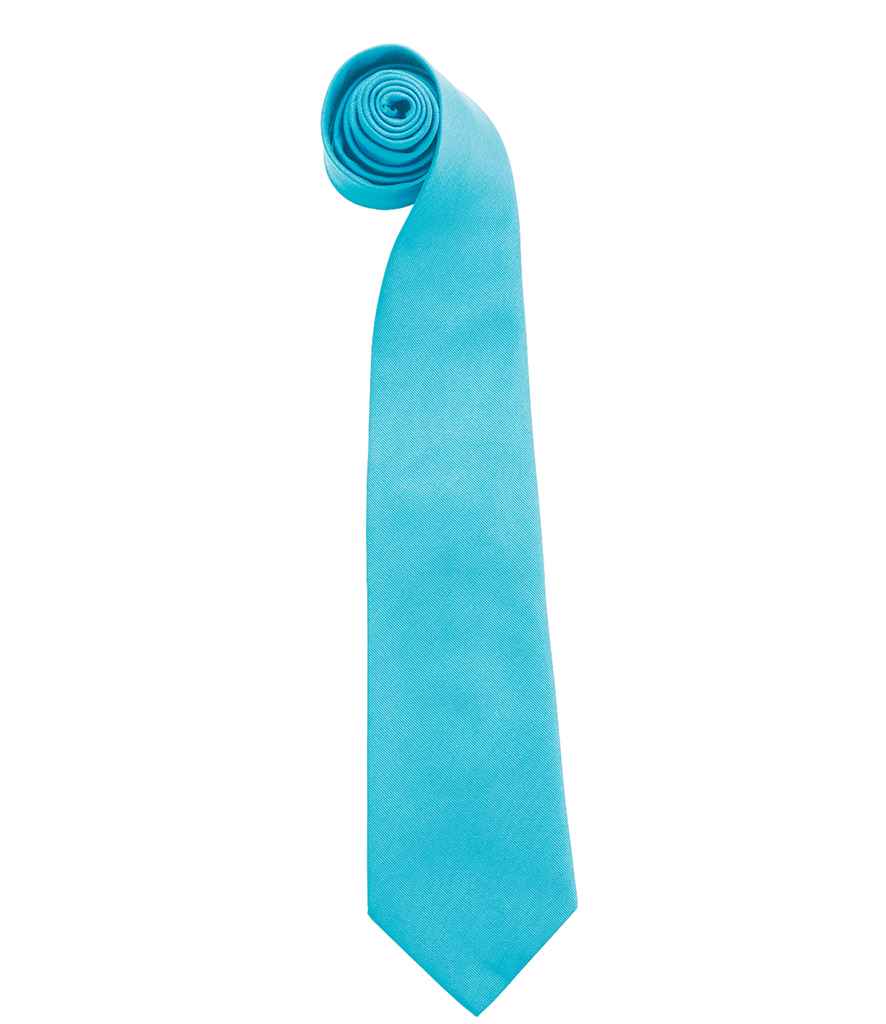 Premier 'Colours' Fashion Tie in ONE Turquoise Blue by Premier — Custom branded clothing by Print Press, featuring premium embroidery produced in our specialist print lab in the UK.
